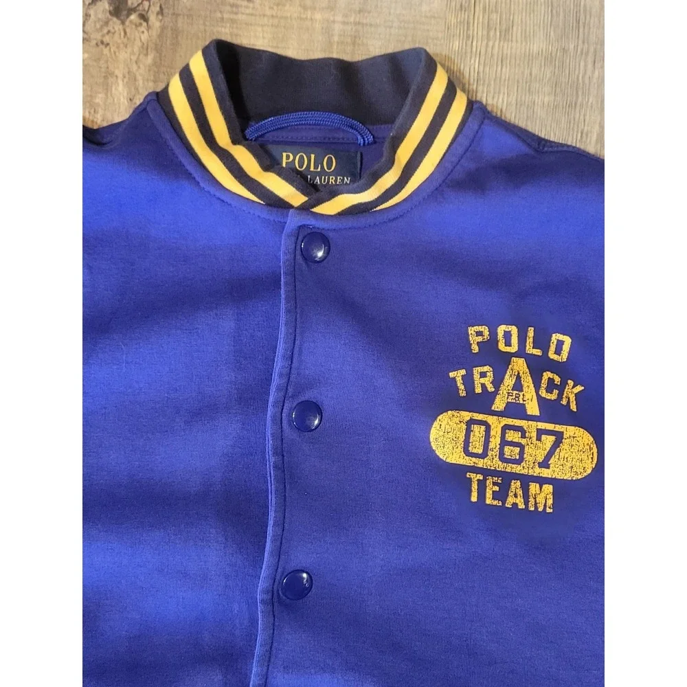 Polo Ralph Lauren Youth Large 14-16‎ Logo Fleece Varsity Track Jacket Royal Blue